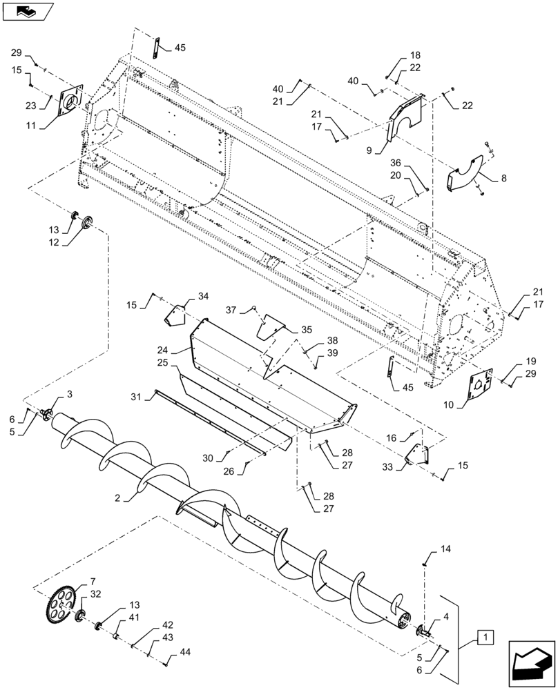 Схема запчастей Case IH 4406-30 - (58.218.AG) - AUGER ASSY (58) - ATTACHMENTS/HEADERS