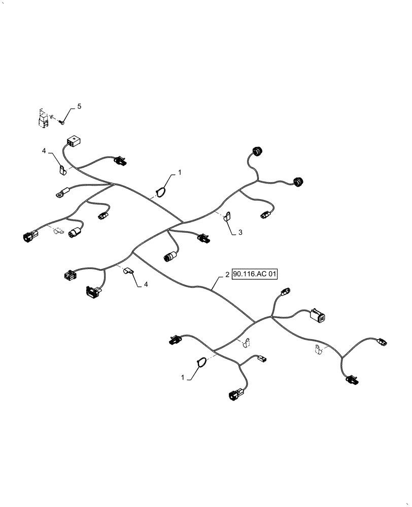 Схема запчастей Case IH FARMALL 50A - (55.100.DP[01]) - FENDER HARNESS (55) - ELECTRICAL SYSTEMS