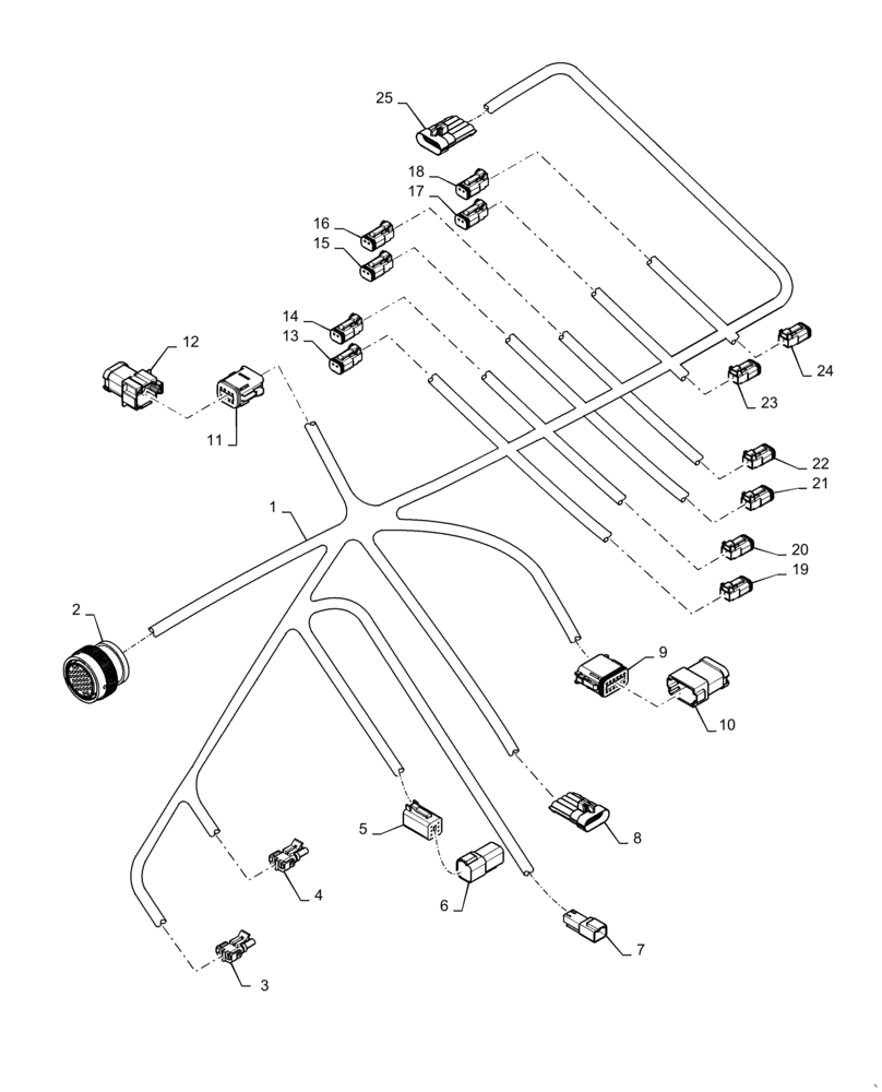 Схема запчастей Case IH 4420 - (12-020[02]) - HARNESS, HYDRAULIC CONTROL, MY 11 (06) - ELECTRICAL