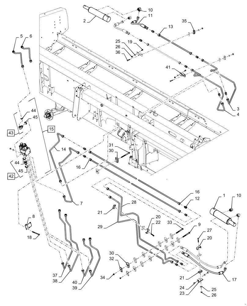 Схема запчастей Case IH 3152 - (35.410.16) - HYDRAULIC CUTTERBAR ADJUST (35) - HYDRAULIC SYSTEMS