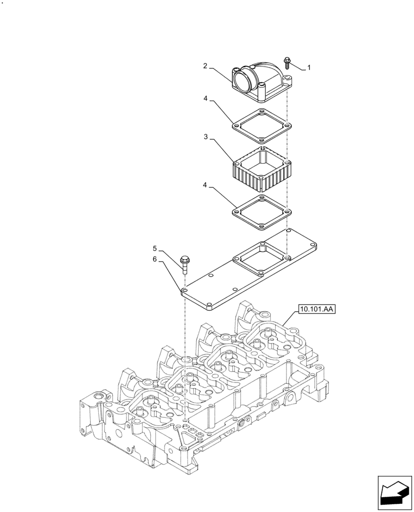 Схема запчастей Case IH F4GE9484A J613 - (10.254.AM) - MANIFOLD, SUCTION PIPE (10) - ENGINE