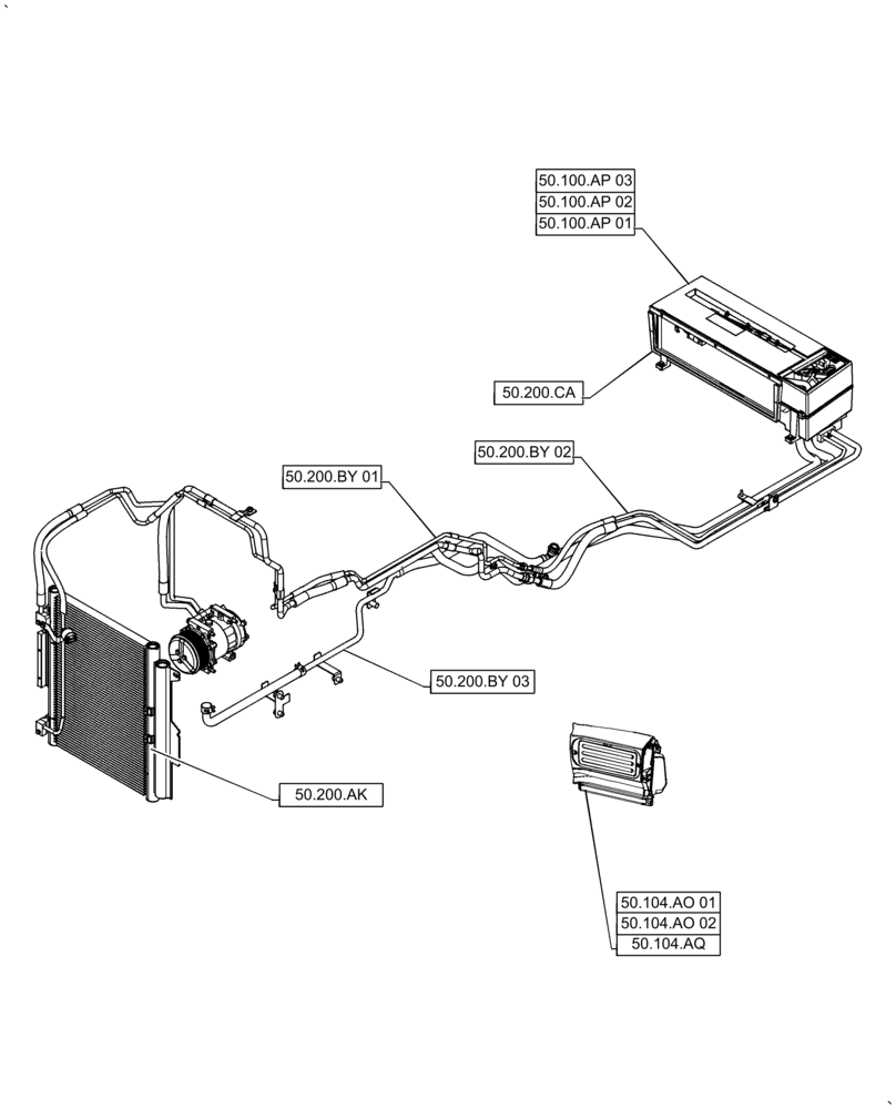 Схема запчастей Case IH PUMA2104 - (00.000.50) - PICTORIAL INDEX - CAB CLIMATE CONTROL (00) - GENERAL & PICTORIAL INDEX