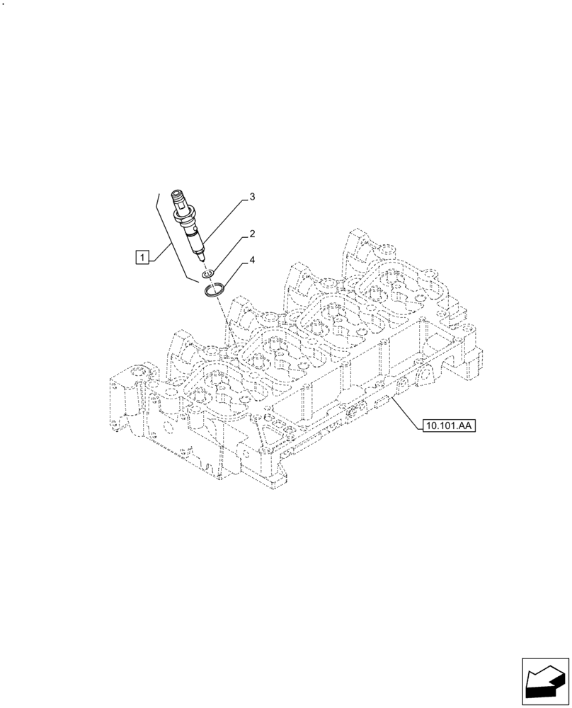 Схема запчастей Case IH F4GE9484A J613 - (10.218.AF) - FUEL INJECTOR (10) - ENGINE