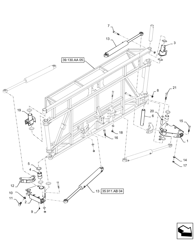 Схема запчастей Case IH PATRIOT 4440 - (39.130.AA[06]) - PIVOT ASSY, CENTER SECTION, 120 BOOM (39) - FRAMES AND BALLASTING