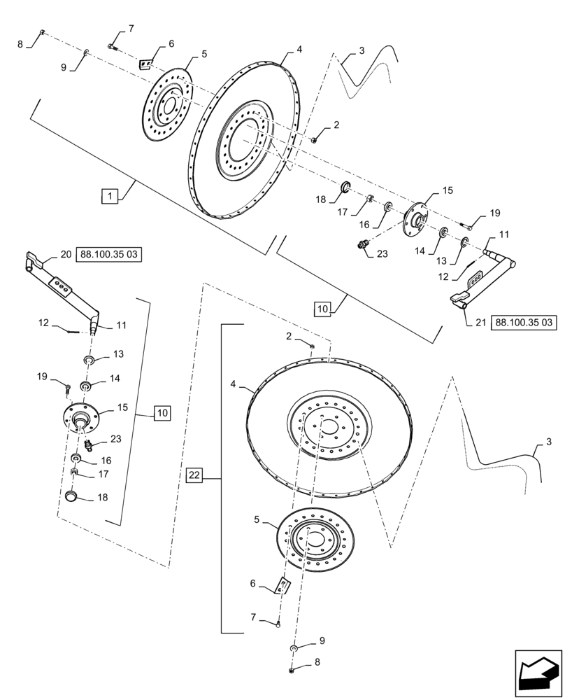 Схема запчастей Case IH WR201 - (88.100.58[01]) - CENTER KICKER WHEELS (88) - ACCESSORIES