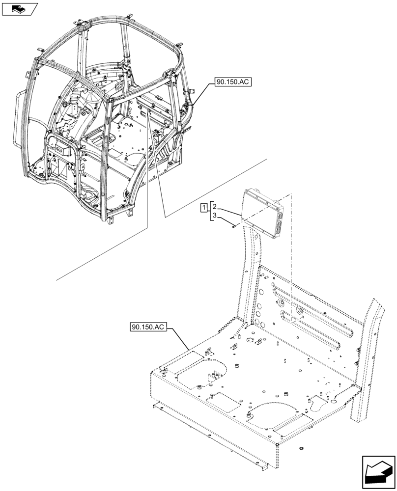 Схема запчастей Case IH FARMALL 105U - (55.024.AE[01]) - VAR - 334114, 390430 - TRANSMISSION, ELECTRONIC CONTROL UNIT (55) - ELECTRICAL SYSTEMS