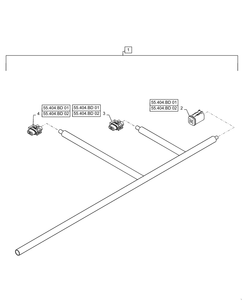 Схема запчастей Case IH WD2504 - (55.101.AC[01]) - WIRE HARNESS & CONNECTOR, NON-DRAPER, FM6 (55) - ELECTRICAL SYSTEMS