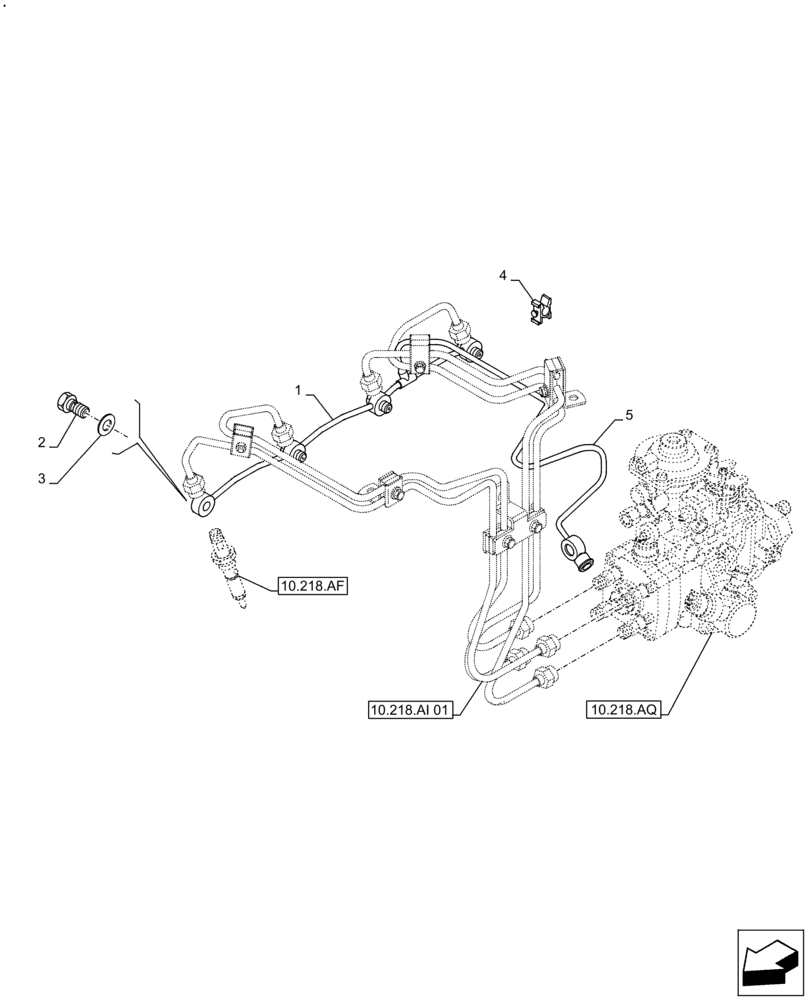 Схема запчастей Case IH F4GE9484A J613 - (10.218.AI[03]) - INJECTION PIPE (10) - ENGINE