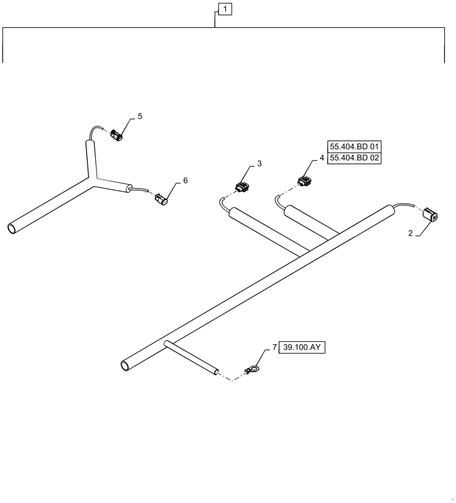 Схема запчастей Case IH WD1504 - (55.101.AC[01]) - WIRE HARNESS & CONNECTOR, NON-DRAPER, FM4 (55) - ELECTRICAL SYSTEMS