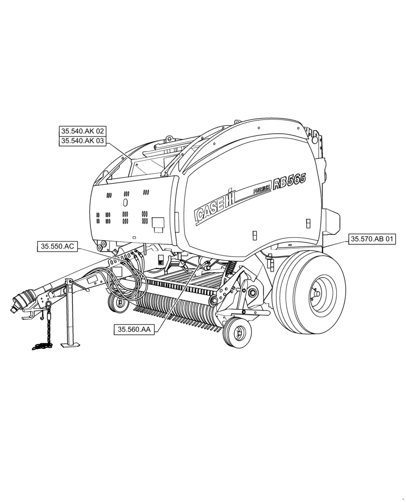 Схема запчастей Case IH RB565 - (00.000.35) - PICTORIAL INDEX - HYDRAULIC SYSTEMS (00) - GENERAL & PICTORIAL INDEX