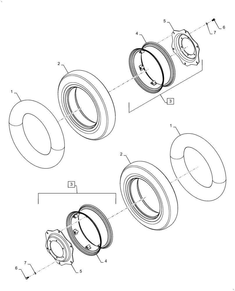 Схема запчастей Case IH FARMALL 50A - (44.511.AE[03]) - FRONT WHEEL ASSY, 4WD (44) - WHEELS