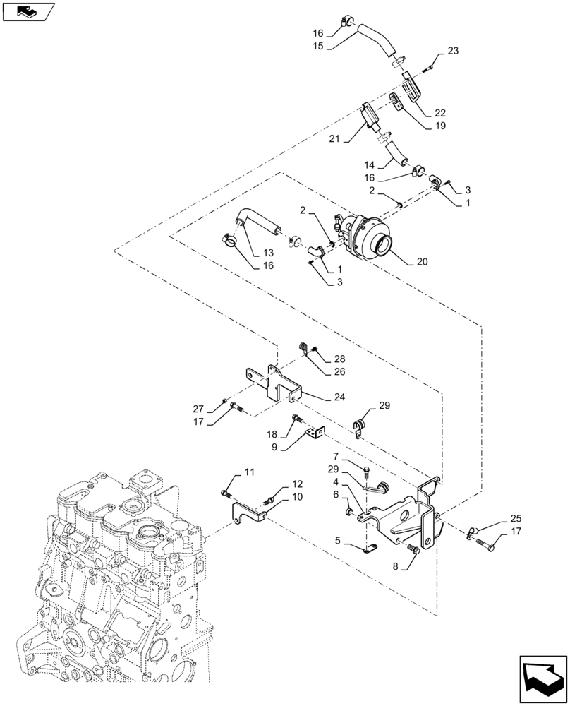 Схема запчастей Case IH SR130 - (10.501.AG) - EGR, AIR PUMP (10) - ENGINE