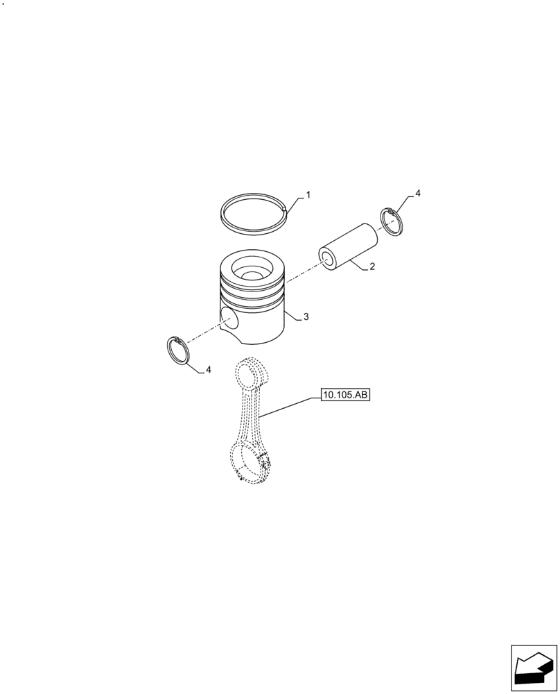 Схема запчастей Case IH F4GE9484A J613 - (10.105.AG) - PISTON & RINGS KIT (10) - ENGINE