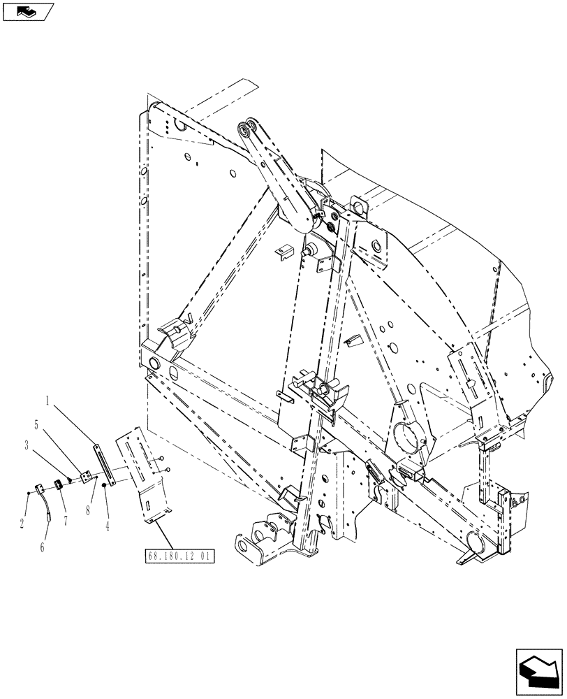 Схема запчастей Case IH RB455A - (68.180.12[02]) - BALE SIZE INDICATOR SWITCH (68) - TYING/WRAPPING