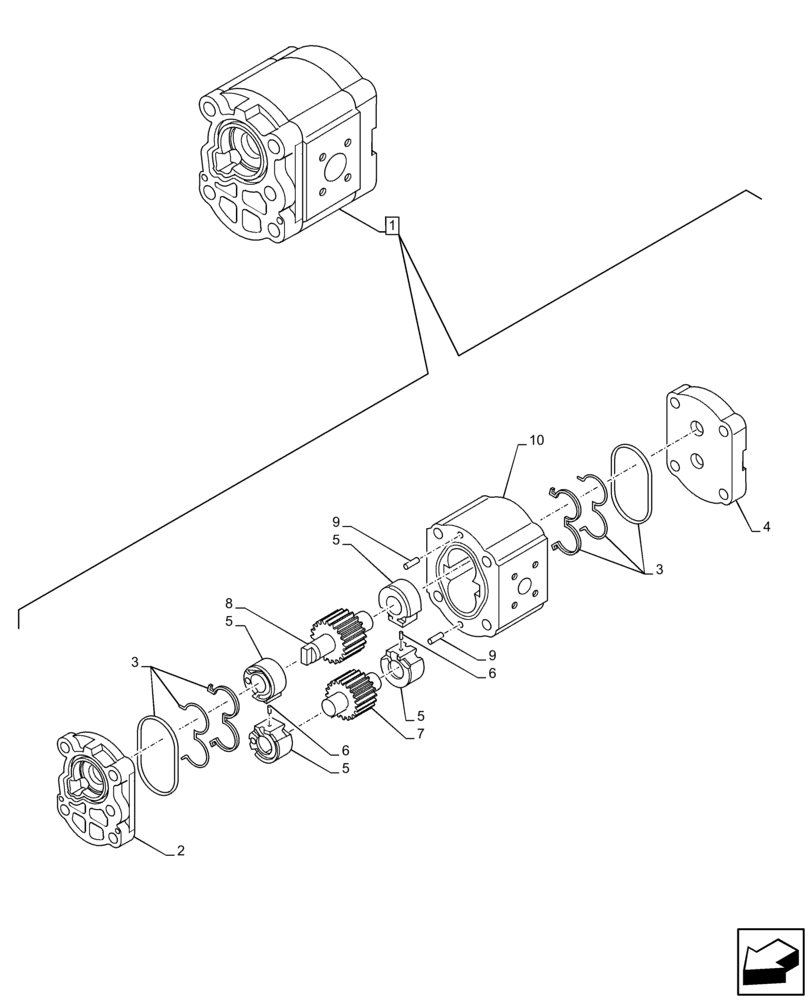 Схема запчастей Case IH FARMALL 120C - (41.206.AA[02]) - VAR - 743563 - HYDRAULIC PUMP, COMPONENTS (11 CC) (41) - STEERING