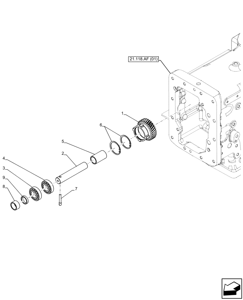 Схема запчастей Case IH FARMALL 120C - (23.101.AF[01]) - VAR - 330581 - DRIVE, GEAR, 2WD (23) - FOUR WHEEL DRIVE SYSTEM