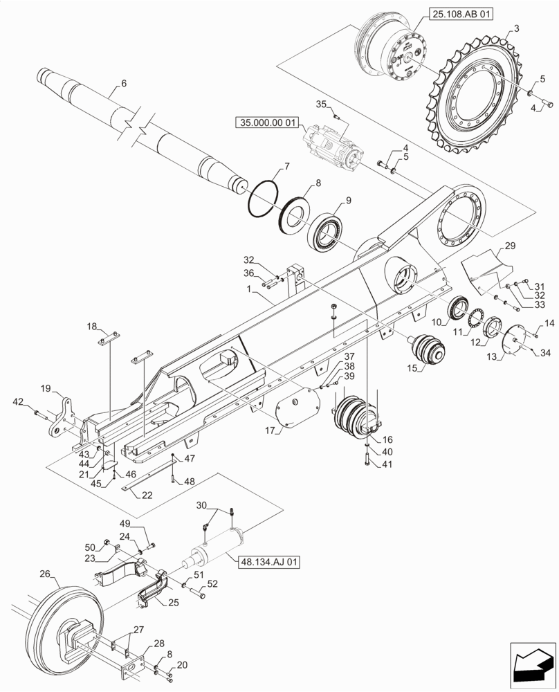 Схема запчастей Case IH A8800 - (48.130.AN[01]) - TRACK ASSY (48) - TRACKS & TRACK SUSPENSION