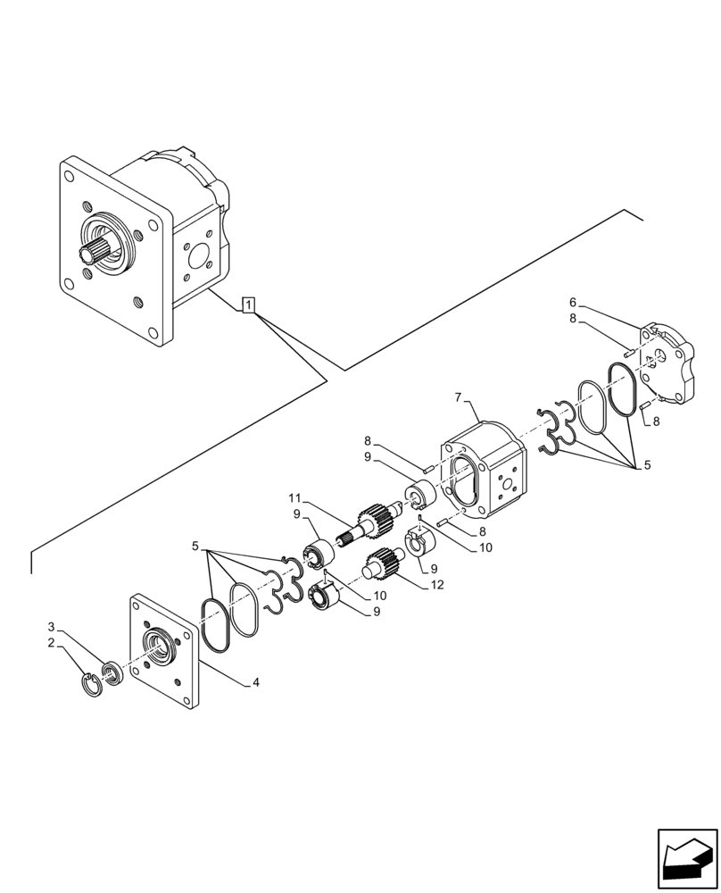 Схема запчастей Case IH FARMALL 100C - (35.104.AA[03]) - VAR - 743524 - HYDRAULIC PUMP, COMPONENTS (35) - HYDRAULIC SYSTEMS