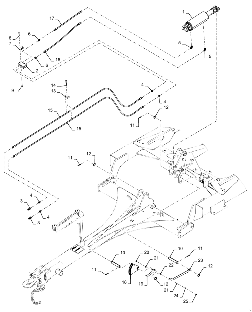 Схема запчастей Case IH TRUE-TANDEM 335VT - (35.106.AA[01]) - HYDRAULIC LEVELING (35) - HYDRAULIC SYSTEMS