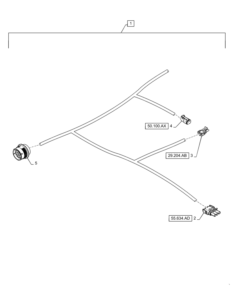 Схема запчастей Case IH WD1204 - (55.101.AC[06]) - WIRE HARNESS & CONNECTOR, DRAPER FD4 (CONT,) (55) - ELECTRICAL SYSTEMS