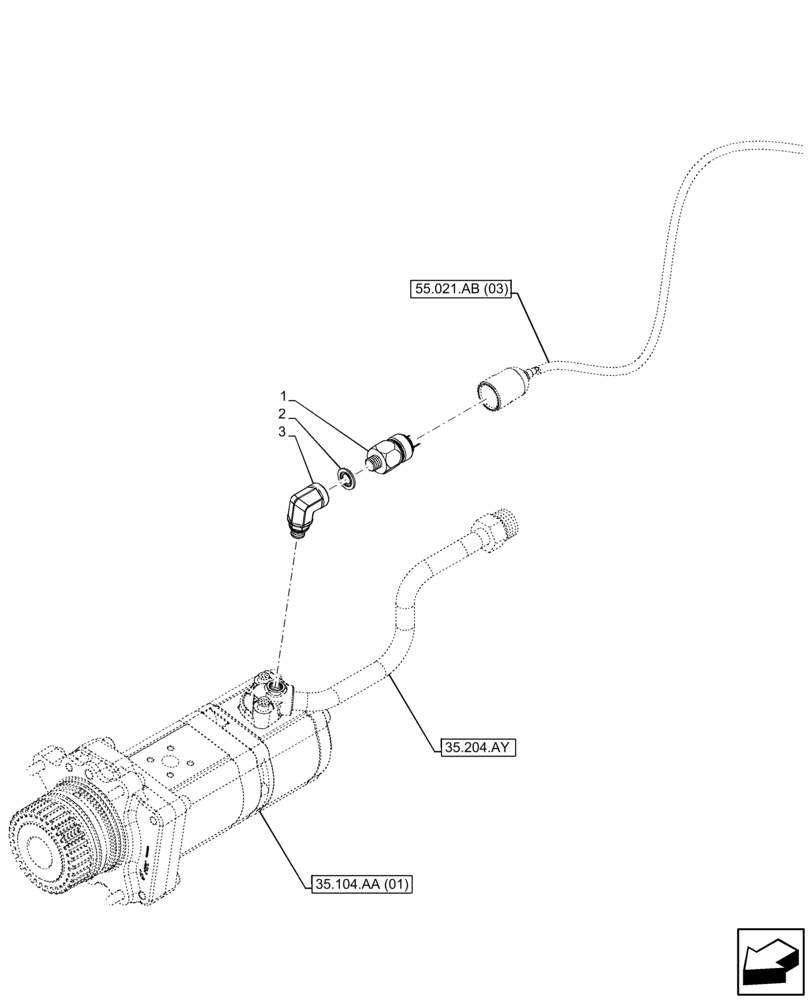 Схема запчастей Case IH FARMALL 110C - (55.021.AB[02]) - VAR - 330581, 390328, 743559 - TRANSMISSION, PRESSURE SWITCH, W/O CAB (55) - ELECTRICAL SYSTEMS