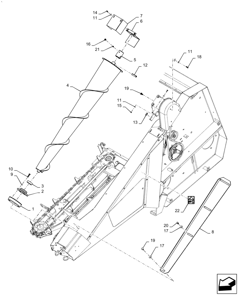 Схема запчастей Case IH 5505-65 - (58.228.AG[03]) - AUGER DIVIDER, END, LH (58) - ATTACHMENTS/HEADERS