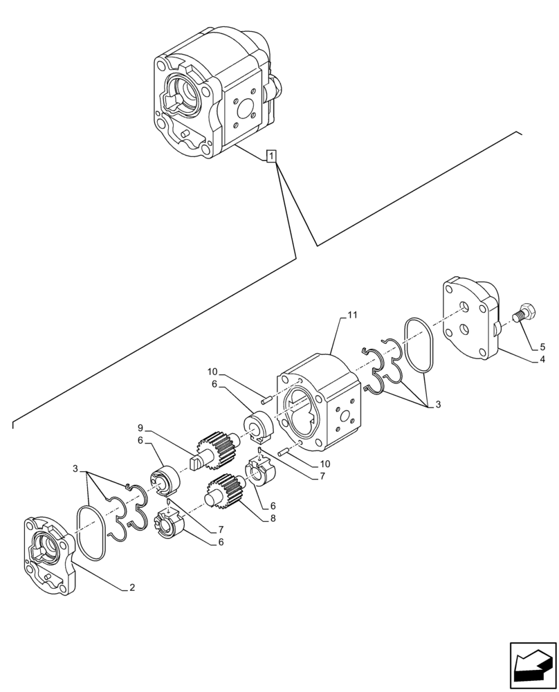 Схема запчастей Case IH FARMALL 120C - (41.206.AA[01]) - VAR - 743524 - HYDRAULIC PUMP, COMPONENTS (GEAR 14 CC, PRV) (41) - STEERING