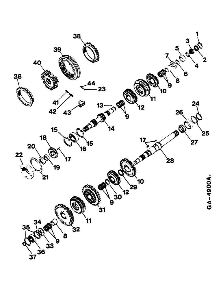 Схема запчастей Case IH 744 - (1F12) - GEARSHIFT TRANSMISSION, SYNCHRONIZER (04) - Drive Train