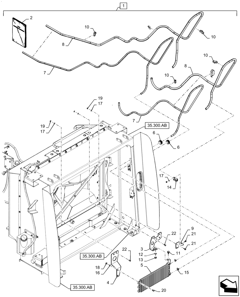 Схема запчастей Case IH WD2504 - (88.100.10[02]) - DIA KIT, FUEL COOLER (88) - ACCESSORIES