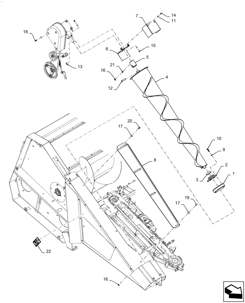 Схема запчастей Case IH 5506-65 - (58.228.AG[02]) - AUGER DIVIDER, END, RH (58) - ATTACHMENTS/HEADERS