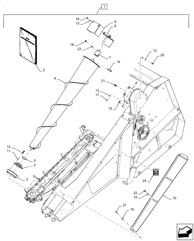 Схема запчастей Case IH 5506-55 - (88.100.58[01]) - DIA KIT, AUGER DIVIDER, END, LH (88) - ACCESSORIES