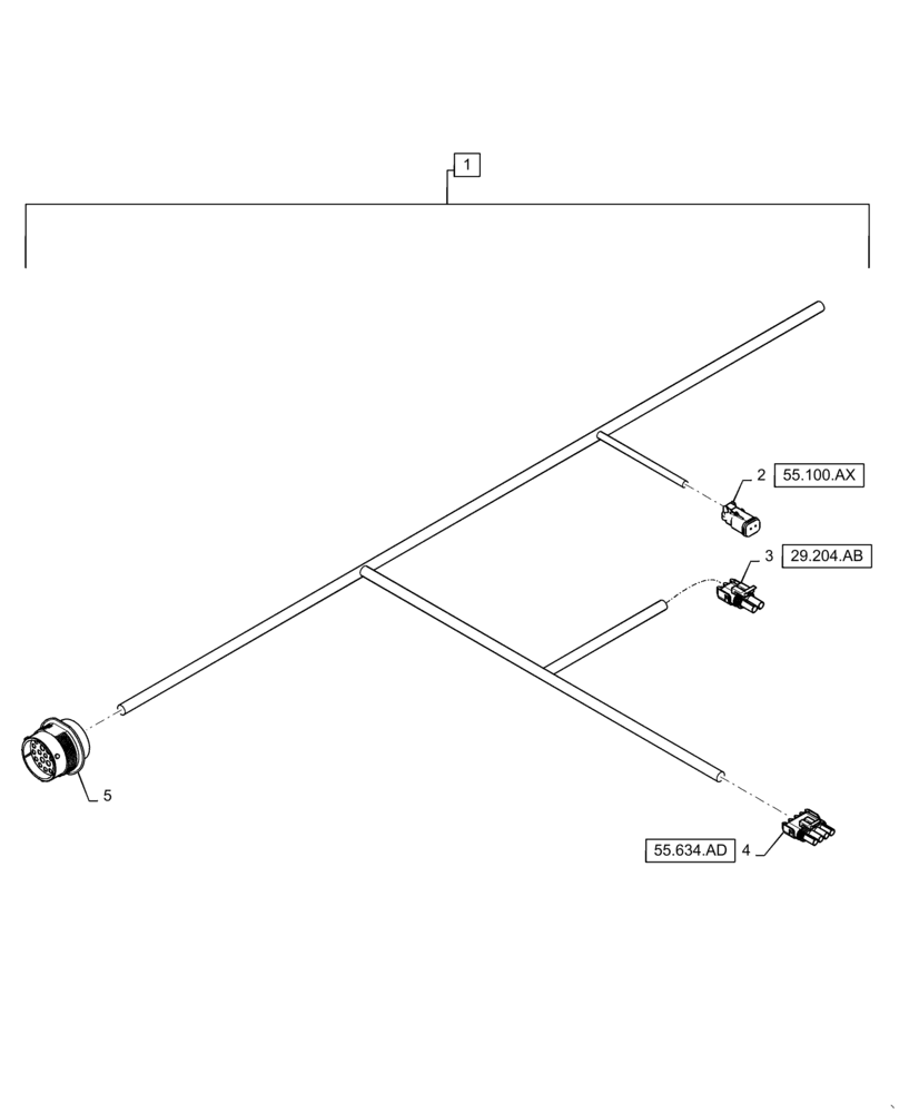 Схема запчастей Case IH WD1504 - (55.101.AC[06]) - WIRE HARNESS & CONNECTOR, DRAPER FD4 (CONT,) (55) - ELECTRICAL SYSTEMS