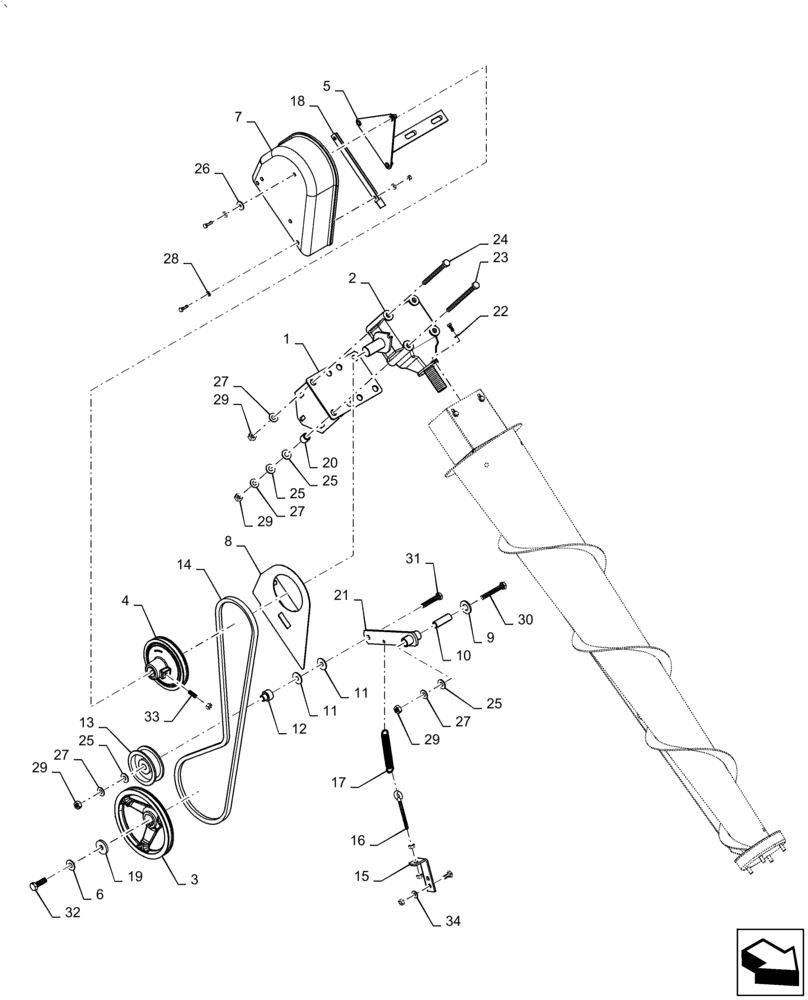 Схема запчастей Case IH 5506-65 - (58.228.AG[01]) - AUGER DIVIDER, END, RH (58) - ATTACHMENTS/HEADERS