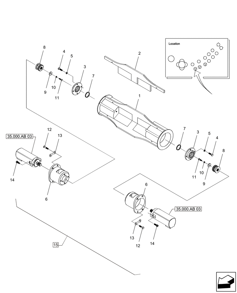 Схема запчастей Case IH A8000 - (60.380.AA[01]) - BUTTLIFT ROLLER (60) - PRODUCT FEEDING