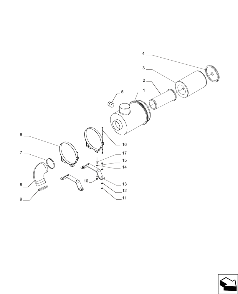Схема запчастей Case IH A8800 - (10.202.AB[03]) - AIR CLEANER (10) - ENGINE