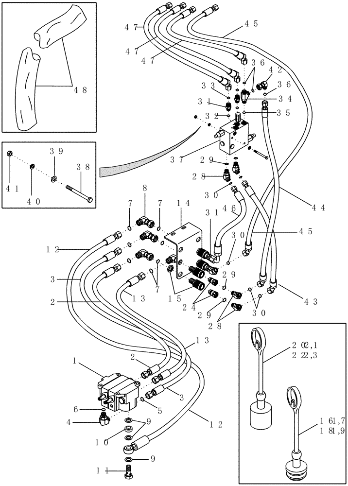 Схема запчастей Case IH LX172 - (08-05) - HYDRAULICS - 2 FUNCTION STANDARD QUICK COUPLER WITH HYDRAULIC SELF-LEVEL (08) - HYDRAULICS