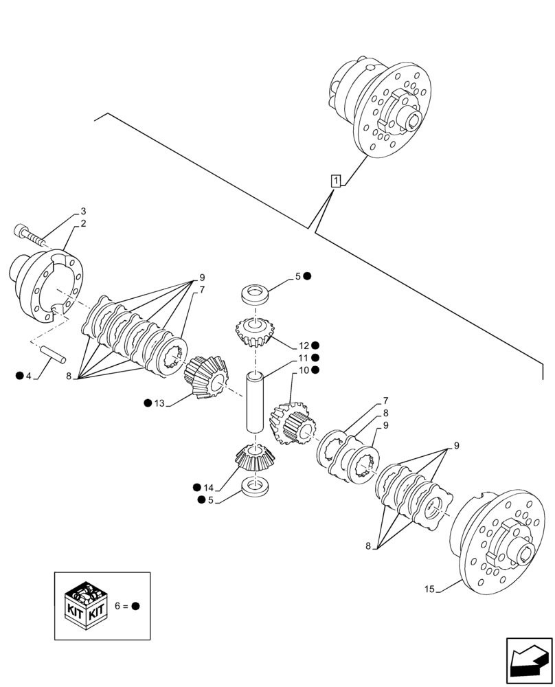 Схема запчастей Case IH FARMALL 100C - (25.102.AE[02]) - VAR - 743559, 744580, 744581 - LIMITED SLIP DIFFERENTIAL, COMPONENTS, 4WD (25) - FRONT AXLE SYSTEM