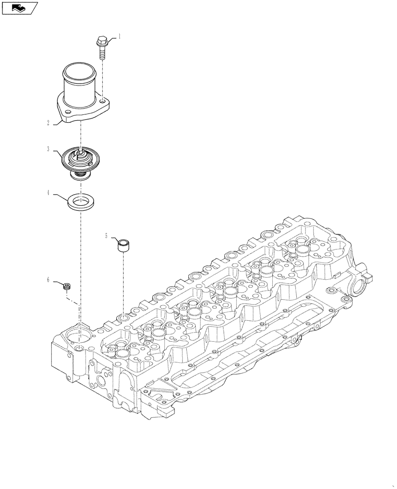 Схема запчастей Case IH 3330 - (10.402.04) - ENGINE COOLING SYSTEM - THERMOSTAT (10) - ENGINE