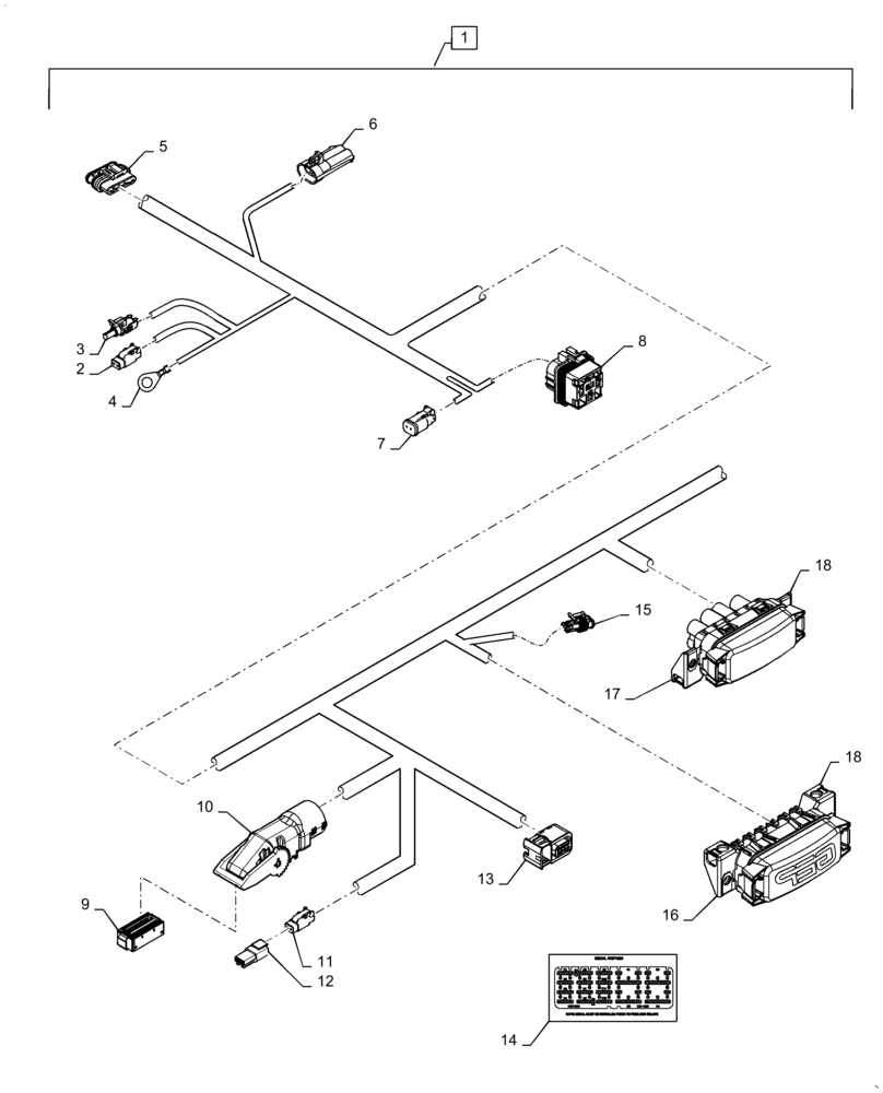 Схема запчастей Case IH MAGNUM 3154 - (55.015.AB[06]) - WIRE HARNESS, FRONT FRAME (55) - ELECTRICAL SYSTEMS