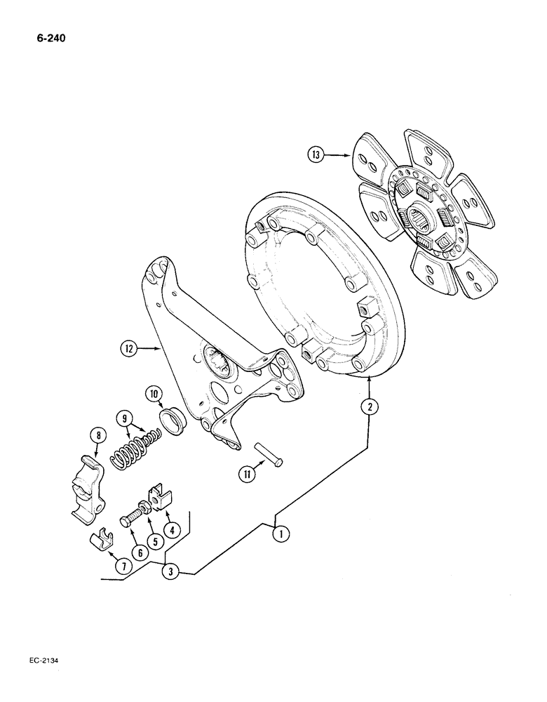 Схема запчастей Case IH 585 - (6-240) - CLUTCH, 11 INCH LAYCOCK (06) - POWER TRAIN