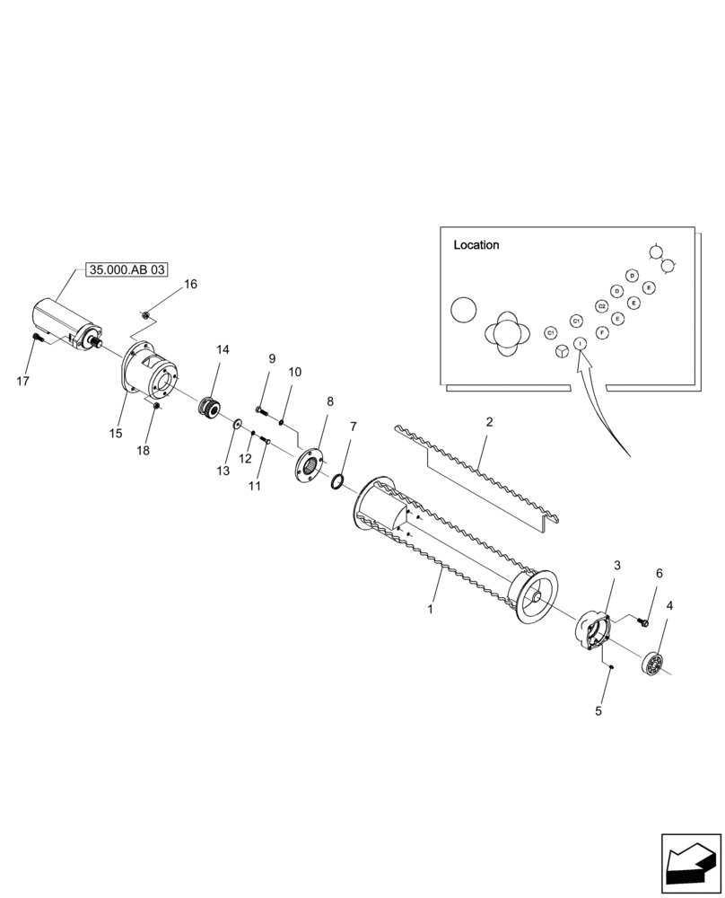 Схема запчастей Case IH A8000 - (60.390.AA[02]) - BOTTOM ROLLER (I) (60) - PRODUCT FEEDING