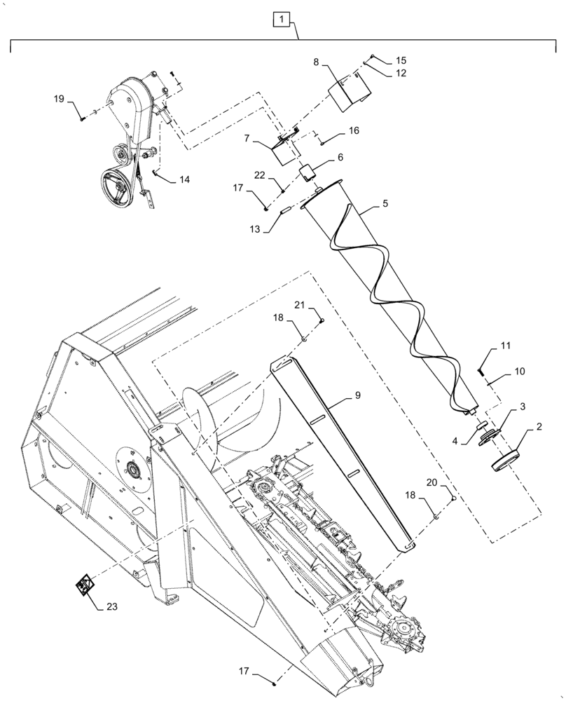 Схема запчастей Case IH 5505-65 - (88.100.58[04]) - DIA KIT, AUGER DIVIDER, END, RH (88) - ACCESSORIES