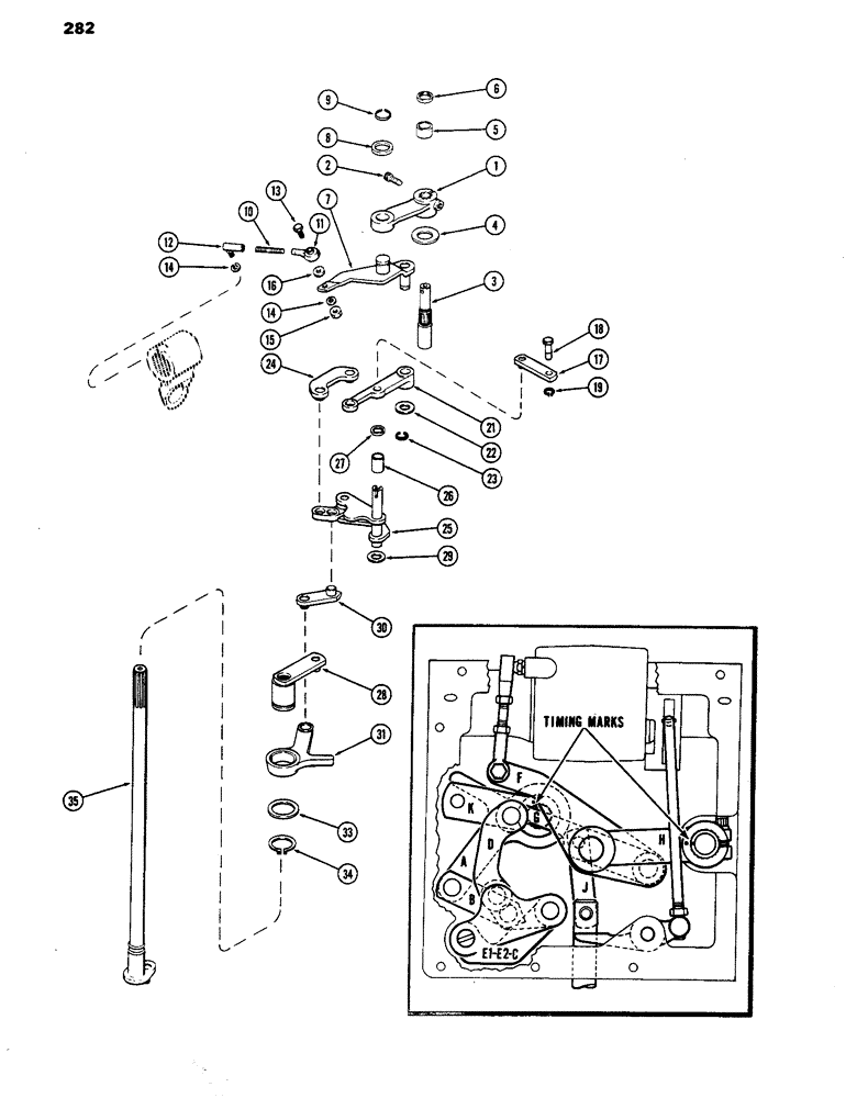 Схема запчастей Case IH 770 - (282) - D.O.M. UPPER SENSING LINKAGE (09) - CHASSIS/ATTACHMENTS