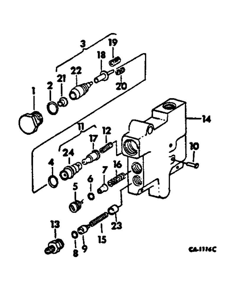 Схема запчастей Case IH 674 - (10-22) - HYDRAULICS, UNLOADING AND FLOW CONTROL VALVE (07) - HYDRAULICS