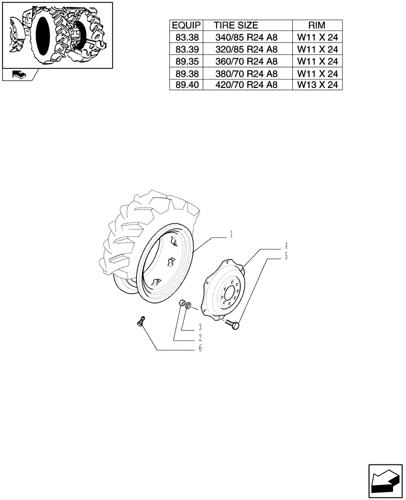 Схема запчастей Case IH FARMALL 85N - (83.00[04]) - DRIVE WHEELS (11) - WHEELS/TRACKS