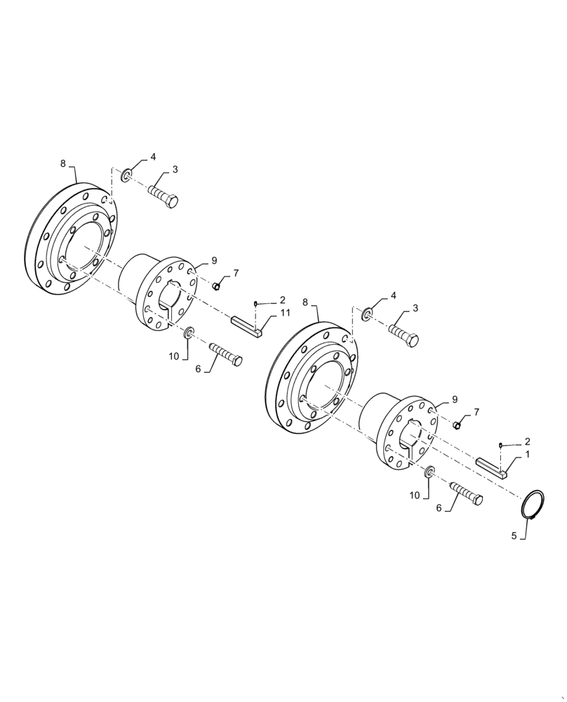 Схема запчастей Case IH MAGNUM 250 - (44.520.AB[03]) - WHEEL HUB, REAR, 4-INCH AXLE, DUAL (44) - WHEELS