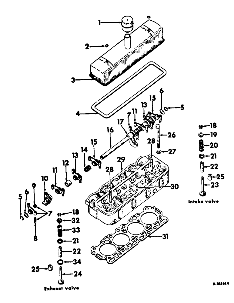 Схема запчастей Case IH C-146 - (D-13) - CYLINDER HEAD, VALVE COVER, VALVES AND VALVE LEVERS 