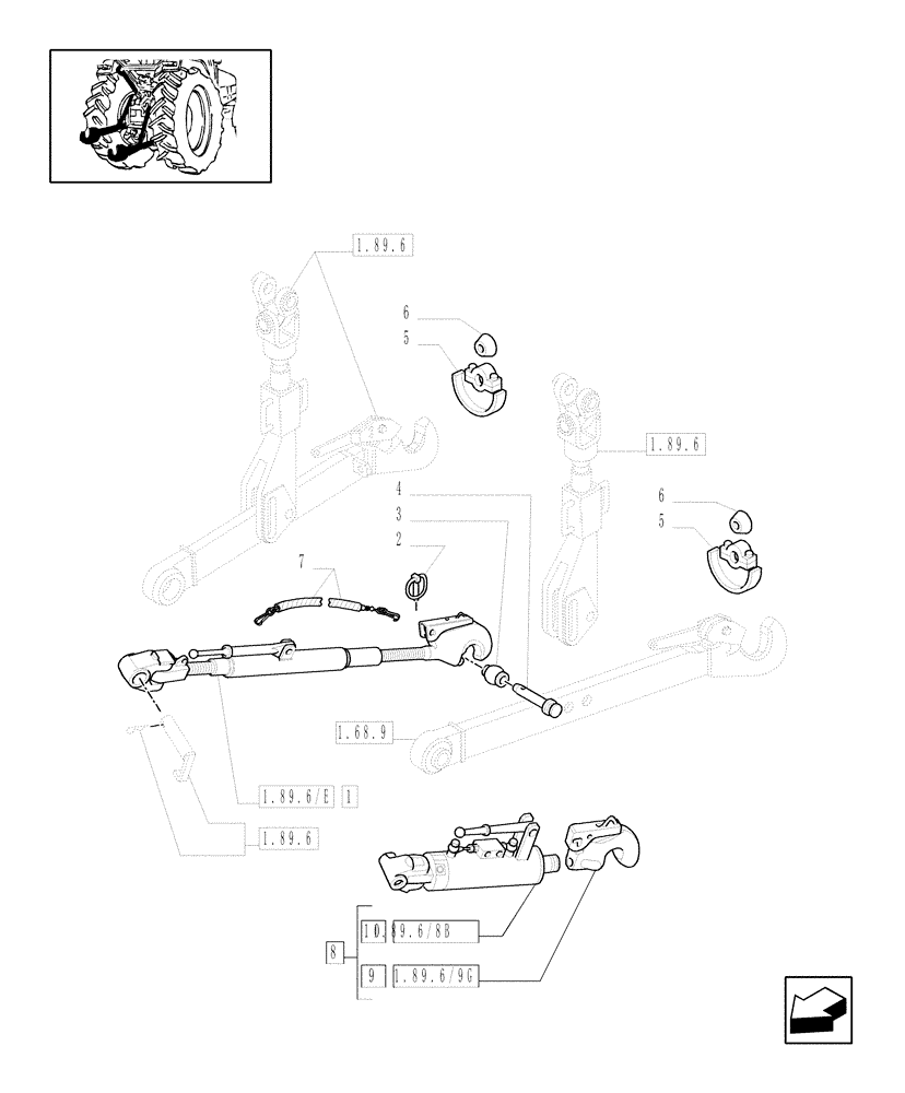 Схема запчастей Case IH MXM130 - (1.89.6/06) - (VAR.853) IMPLEMENT ATTACHMENT DEVICE (2-3 CLASS) FOR ELECTRONIC LIFT - SPRAG (09) - IMPLEMENT LIFT