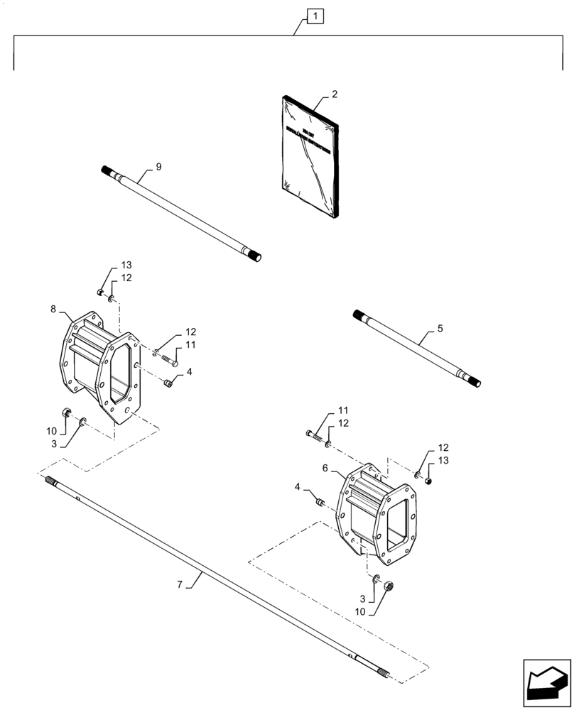 Схема запчастей Case IH 8240 - (88.100.25[04]) - DIA KIT, AXLE EXTENSION, 265MM (88) - ACCESSORIES