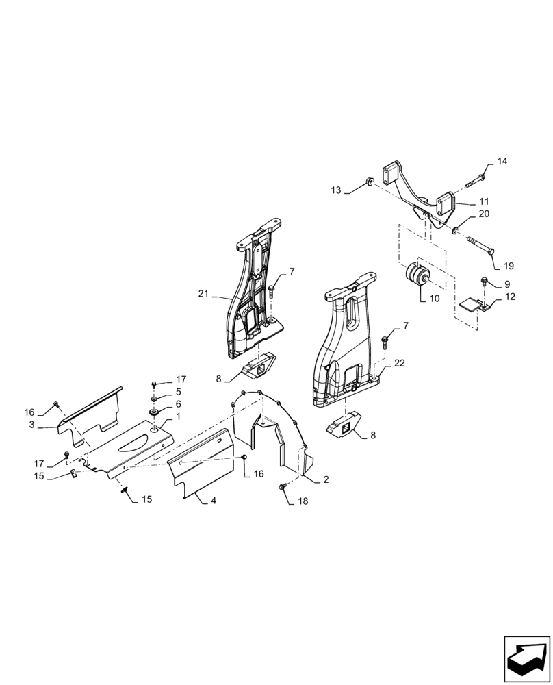 Схема запчастей Case IH MAGNUM 200 - (10.001.AK[02]) - VAR- 429327 - ENGINE MOUNTING PARTS, STANDARD - ASN ZERH08100 (10) - ENGINE